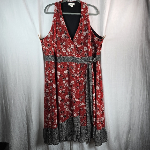 Cato Dresses & Skirts - Cato's women's sleeveless wrap dress RN37080 size 20W in red floral patt…